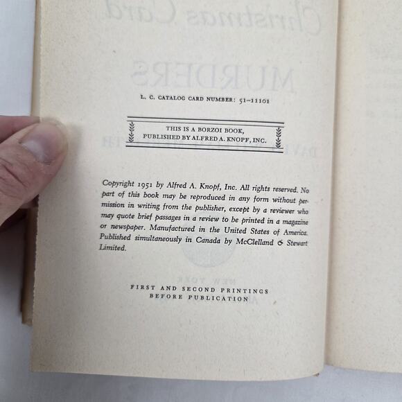 The Christmas Card Murders by David William Meredith Hardcover Vintage Mystery - Picture 8 of 10